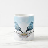 小さなかわいらしブルーバード コーヒーマグカップ (中央)