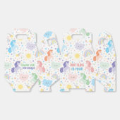 小さなかわいらしユニコーンパーティーギフトボックスの好意。 フェイバーボックス (見開き)