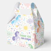 小さなかわいらしユニコーンパーティーギフトボックスの好意。 フェイバーボックス (裏面)