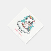 小さなかわいらしユニコーン赤ちゃんシャワー スタンダードカクテルナプキン (角)