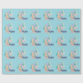 小さなかわいらし人魚のギフトラッピング紙 ラッピングペーパー (フラット)