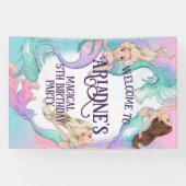 小さなかわいらし人魚の旗 横断幕 (横)