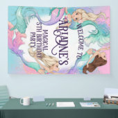 小さなかわいらし人魚の旗 横断幕 (トレードショー)