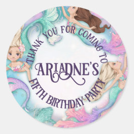 小さなかわいらし人魚シール ラウンドシール