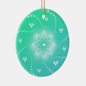 小さなかわいらし天使が飾る緑のクリスマスオーナメント セラミックオーナメント (右)