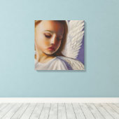 小さなかわいらし天使の子供 キャンバスプリント (インサイチュ (ウッドフロア))