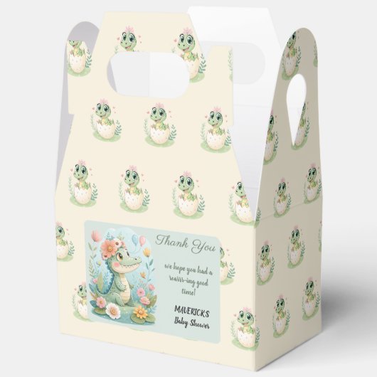 小さなかわいらし恐竜の水彩孵化 フェイバーボックス (見開き)