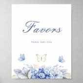 小さなかわいらし蝶の少年の赤ちゃんシャワーの好意 ポスター (正面)