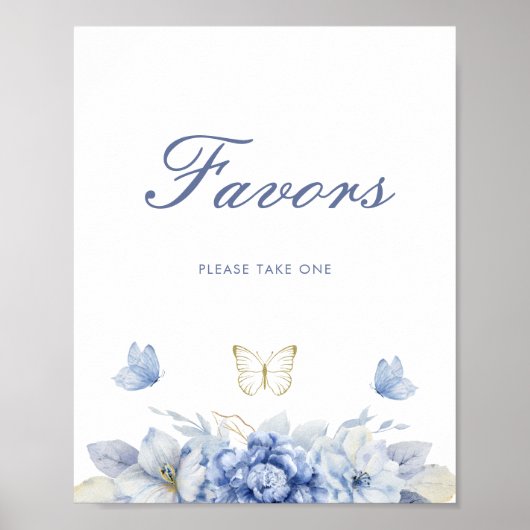 小さなかわいらし蝶の少年の赤ちゃんシャワーの好意 ポスター (正面)