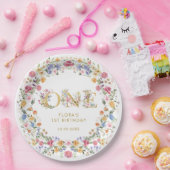 小さなかわいらし野草娘1st誕生日パーティー ペーパープレート (パーティー)