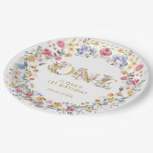 小さなかわいらし野草娘1st誕生日パーティー ペーパープレート (アングル)