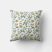 小さなかわいらし野草牧草地フローラ クッション (裏面)