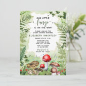 小さなきのこ きのこの森のシダの少年 赤ちゃん歓迎会 招待状 (スタンド正面)