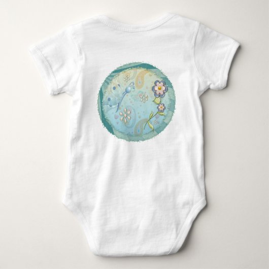 小さなことでメディアが混ざった ベビーボディスーツ (裏面)