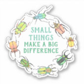 小さなことで大きな違いを作るカブトムシ シール (正面)