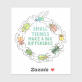 小さなことで大きな違いを作るカブトムシ シール (シート)