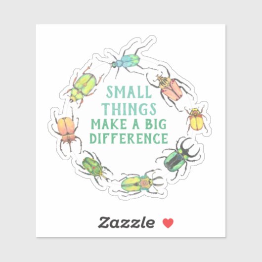 小さなことで大きな違いを作るカブトムシ シール (シート)