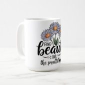 小さなことで美しいを見つける コーヒーマグカップ (正面左)