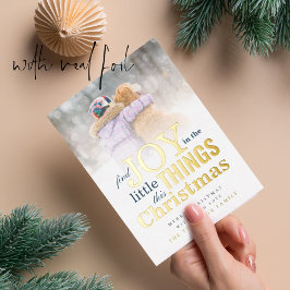 小さなことに喜びを見つける クリスマスのオーバーレイ写真 箔シーズンカード