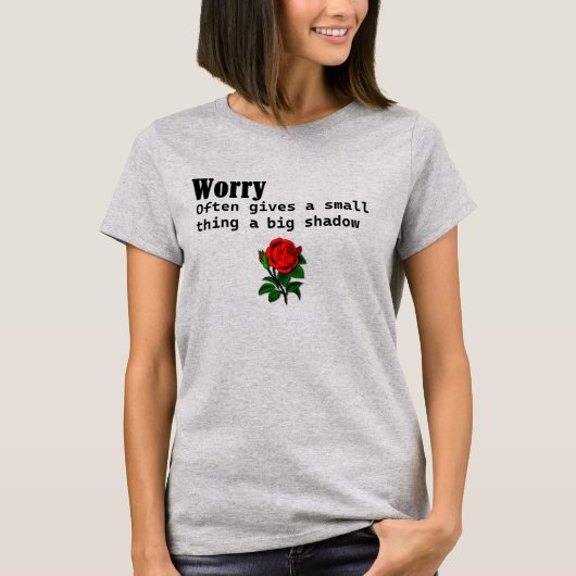 小さなことに大きな影を落とす心配事 フード Tシャツ (正面)