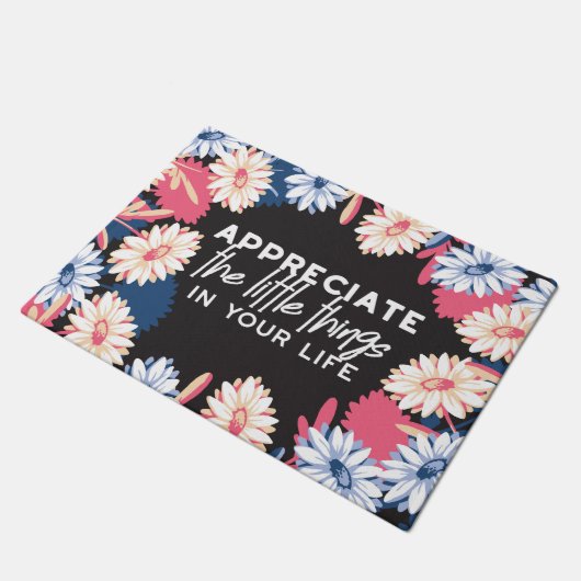 小さなことをありがたく思う引用文 ドアマット (アングル)