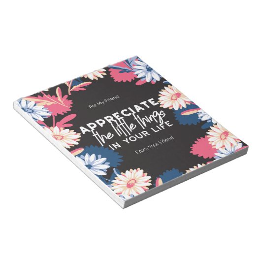 小さなことをありがたく思う引用文 ノートパッド (アングル)