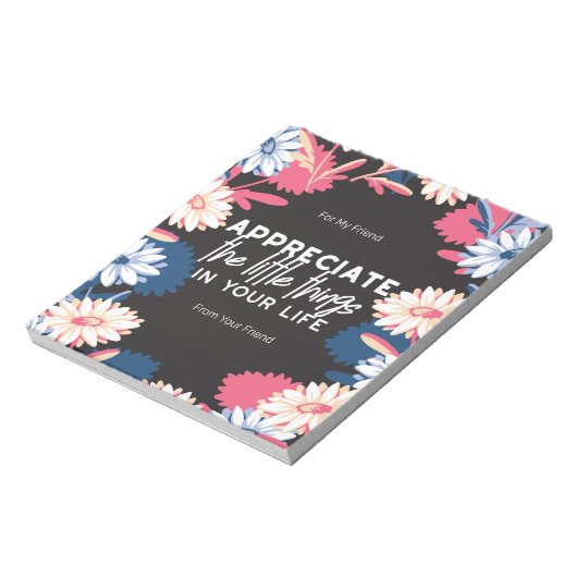 小さなことをありがたく思う引用文 ノートパッド (回転)