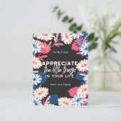 小さなことをありがたく思う引用文 ポストカード (スタンド正面)