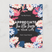 小さなことをありがたく思う引用文 ポストカード (正面)