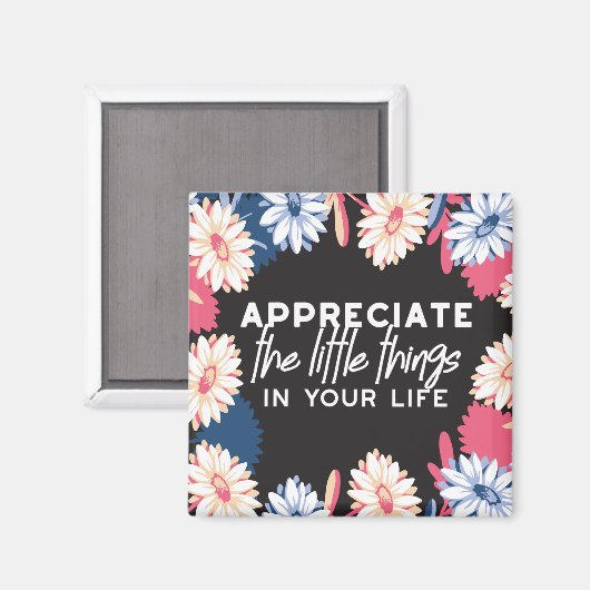 小さなことをありがたく思う引用文 マグネット (正面/裏面)