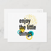 小さなことを楽しむ、トレンディで楽しいデザイン ポストカード (正面/裏面)