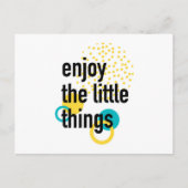 小さなことを楽しむ、トレンディで楽しいデザイン ポストカード (正面)