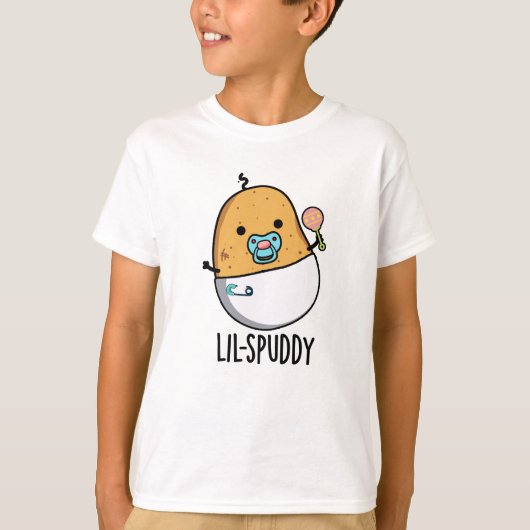 小さなじゃがいも面白いポテトの駄洒落 Tシャツ (正面)