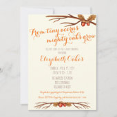 小さなどんぐりの巨大な樫の木から赤ちゃんのシャワー 招待状 (正面)