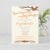 小さなどんぐりの巨大な樫の木から赤ちゃんのシャワー 招待状 (スタンド正面)