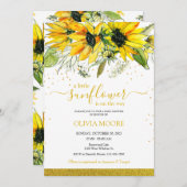 小さなひまわりのベビーシャワー招待状 招待状 (正面/裏面)