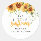 小さなひまわりの誕生日パーティー ラウンドシール (正面)