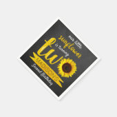 小さなひまわりチョークボード2nd誕生日 スタンダードカクテルナプキン (角)