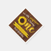 小さなひまわり素朴の木1st誕生日 スタンダードカクテルナプキン (角)