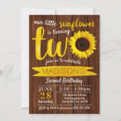 小さなひまわり素朴の木2nd誕生日 招待状 (正面)