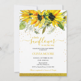小さなひまわり赤ちゃんシャワーの招待 招待状
