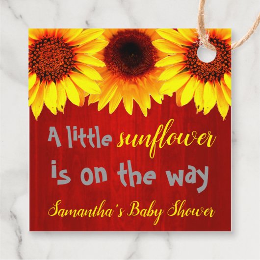 小さなひまわり赤ちゃんシャワー フェイバータグ (裏面)