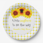 小さなひまわり赤ちゃんシャワー ペーパープレート (正面)