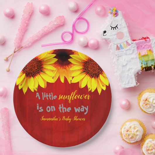 小さなひまわり赤ちゃんシャワー ペーパープレート (パーティー)