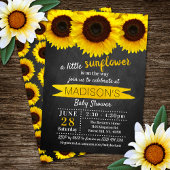 小さなひまわり黒板ベビーシャワー 招待状
