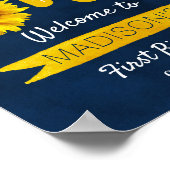 小さなひまわり1stバースデーウェルカムサイン ポスター (角)