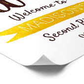 小さなひまわり2nd誕生日ウェルカムサイン ポスター (角)