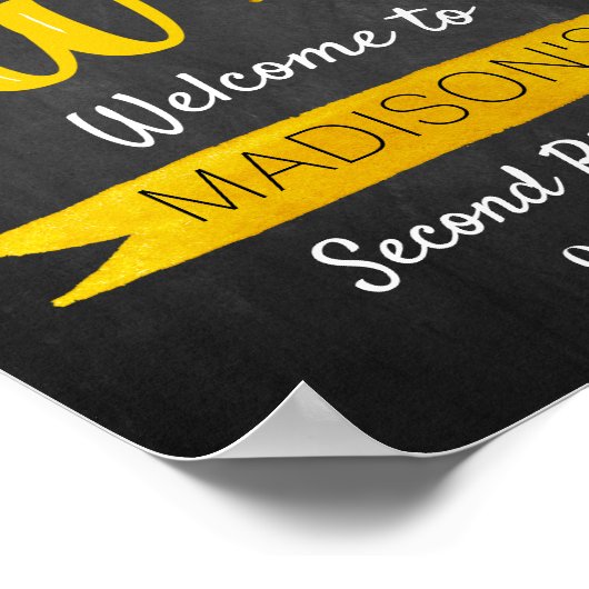 小さなひまわり2nd誕生日ウェルカムサイン ポスター (角)