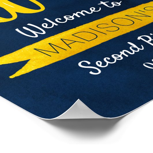 小さなひまわり2nd誕生日ウェルカムサイン ポスター (角)