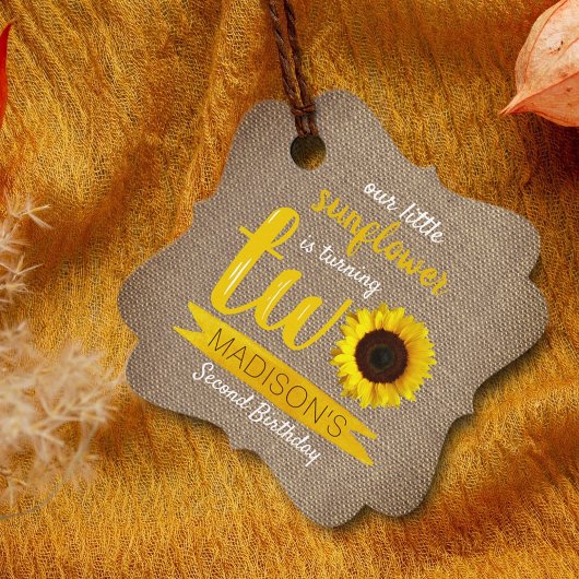 小さなひまわり2nd誕生日メッセージカード フェイバータグ
